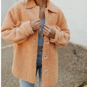 Apricot Sherpa Jacket Size S